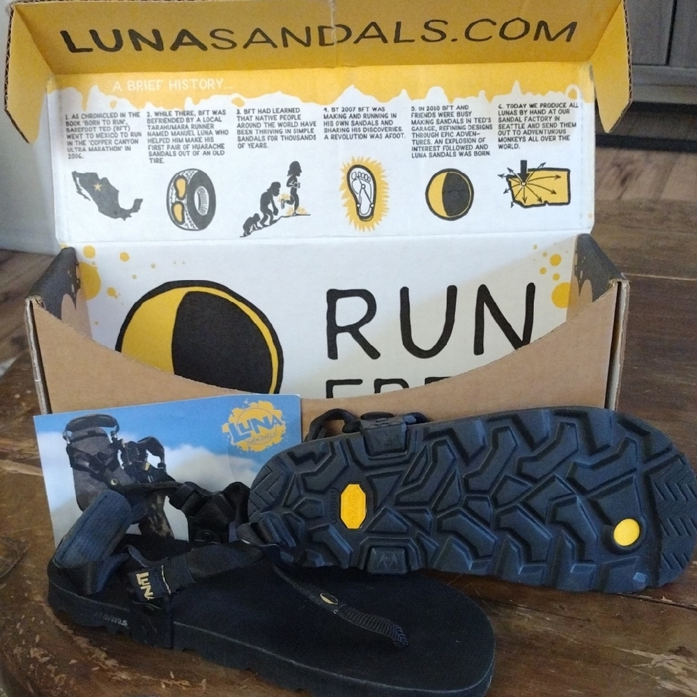 LUNA Mono Gordo Black Minimalist Trail running Hiking Waterproof Sandal
